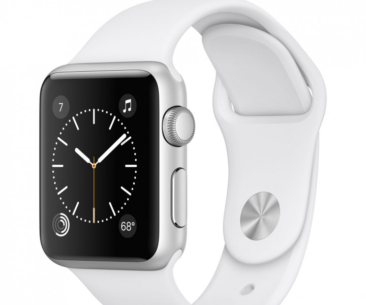 Apple Watch Series 1 38mm Silver Aluminum Case with White Sport Band (MNNG2)